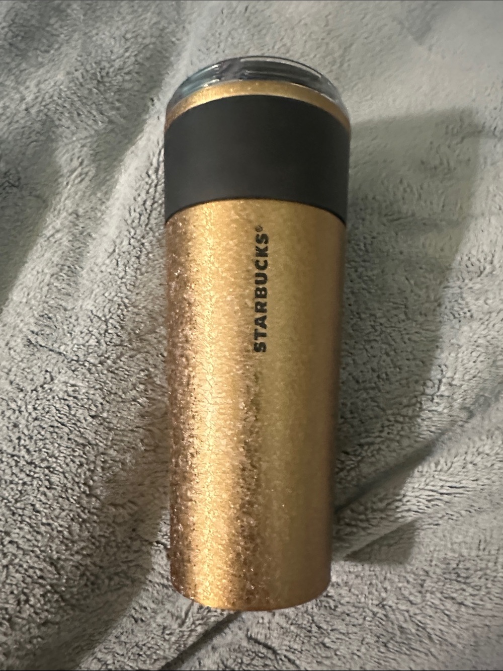 Starbucks Metallic Gold and Black Travel Mug
